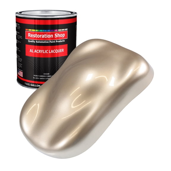 Restoration Shop - Cashmere Gold Metallic Acrylic Lacquer Auto Paint - Gallon Paint Color Only - Professional Gloss