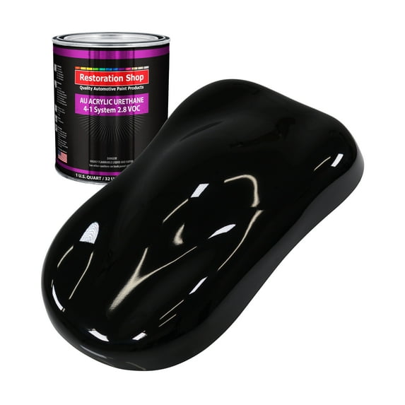Restoration Shop - Chasis Black (Gloss) Acrylic Urethane Auto Paint - Quart Paint Color Only, Single Stage High Gloss