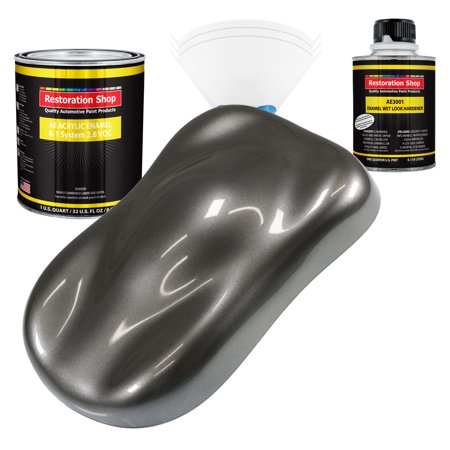 Restoration Shop Chop Top Silver Metallic Acrylic Enamel Auto Paint - Complete Quart Paint Kit - Single Stage High Gloss
