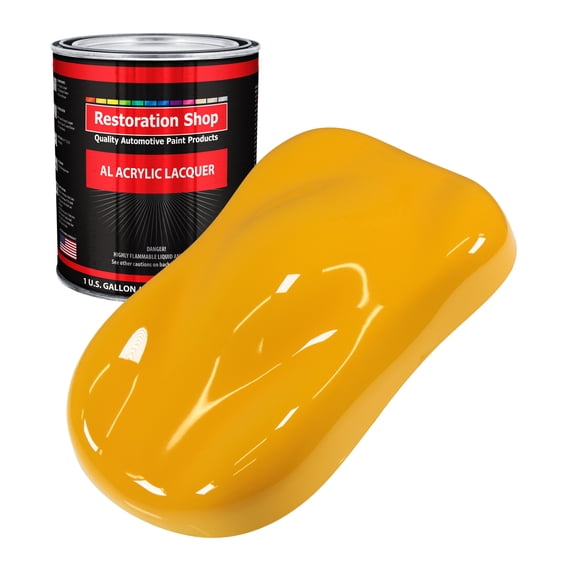 Restoration Shop - Citrus Yellow Acrylic Lacquer Auto Paint - Gallon Paint Color Only - Professional Gloss