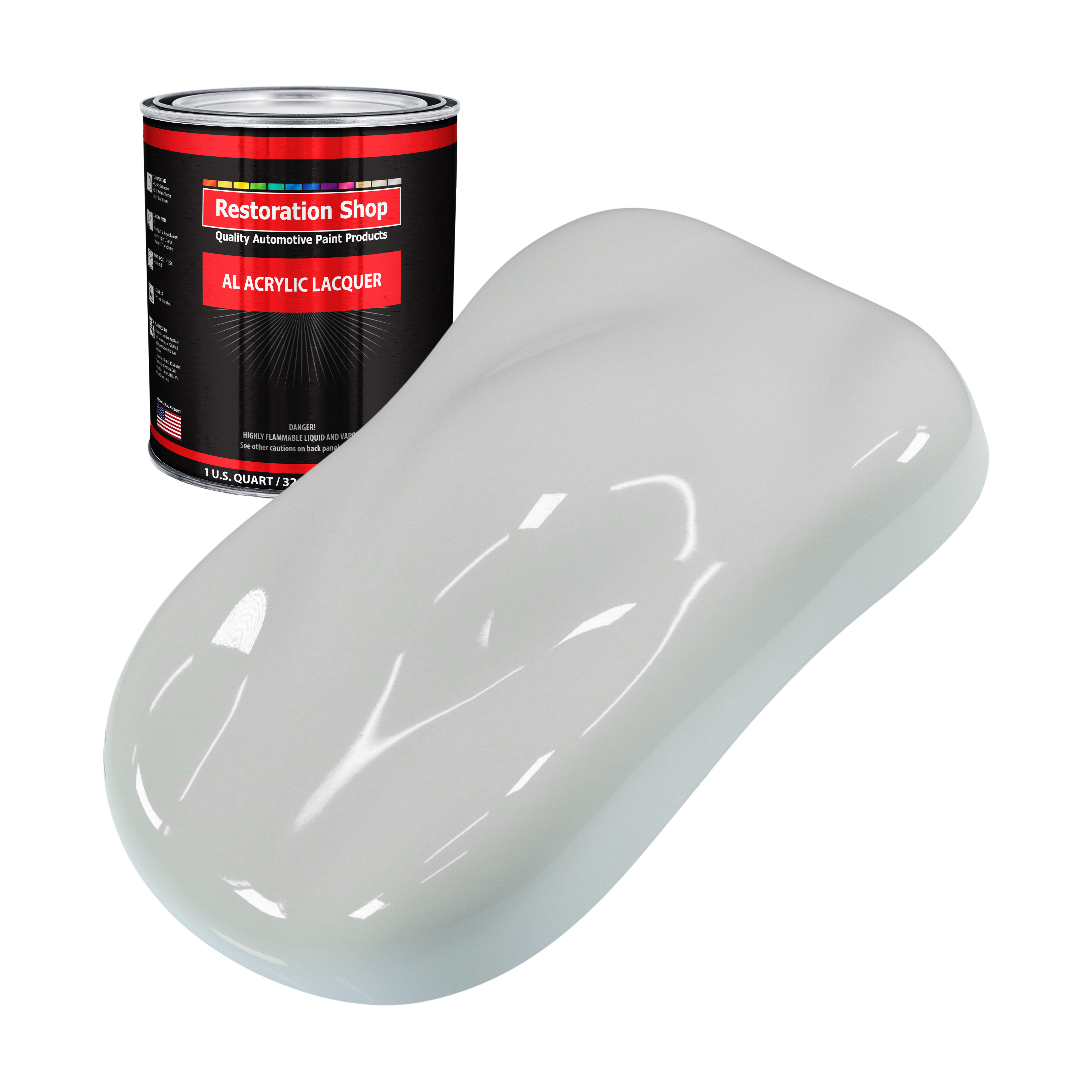 Restoration Shop - Classic White Acrylic Lacquer Auto Paint - Quart Paint Color Only - Professional Gloss