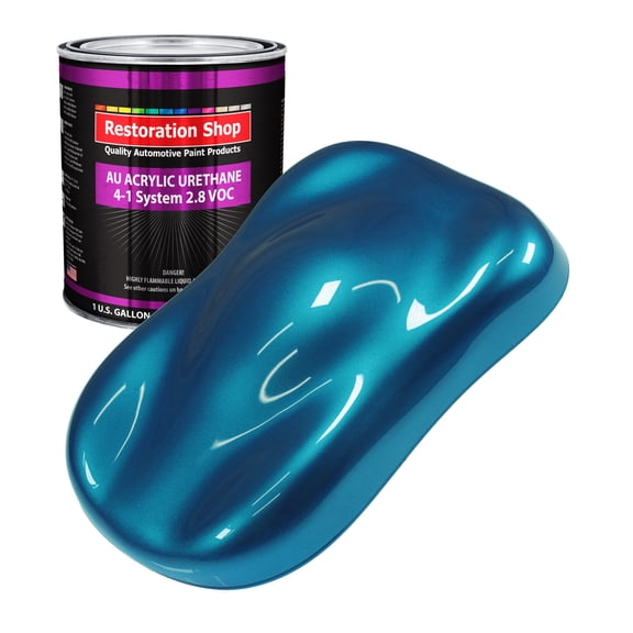 Restoration Shop Cobra Blue Metallic Acrylic Urethane Auto Paint - Gallon Paint Color Only, Single Stage High Gloss