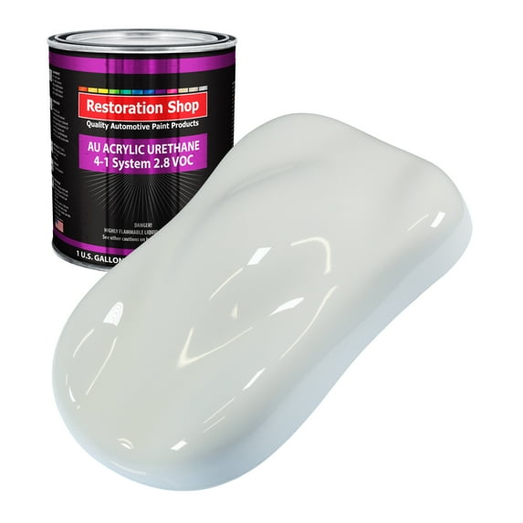 Restoration Shop Corvette White Acrylic Urethane Auto Paint - Gallon Paint Color Only, Single Stage High Gloss