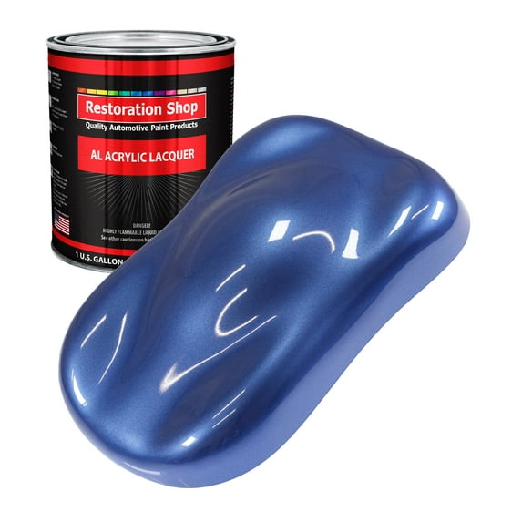 Restoration Shop - Cosmic Blue Metallic Acrylic Lacquer Auto Paint - Gallon Paint Color Only - Professional Gloss