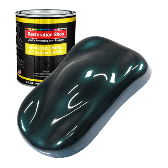 Restoration Shop Dark Turquoise Metallic Acrylic Enamel Auto Paint - Gallon Paint Color Only - Single Stage High Gloss