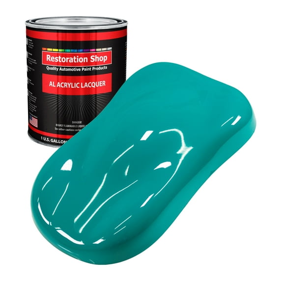 Restoration Shop - Deep Aqua Acrylic Lacquer Auto Paint - Gallon Paint Color Only - Professional Gloss