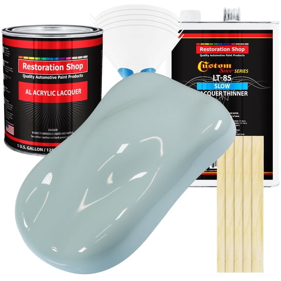 Restoration Shop - Diamond Blue Acrylic Lacquer Auto Paint - Complete Gallon Paint Kit with Slow Thinner
