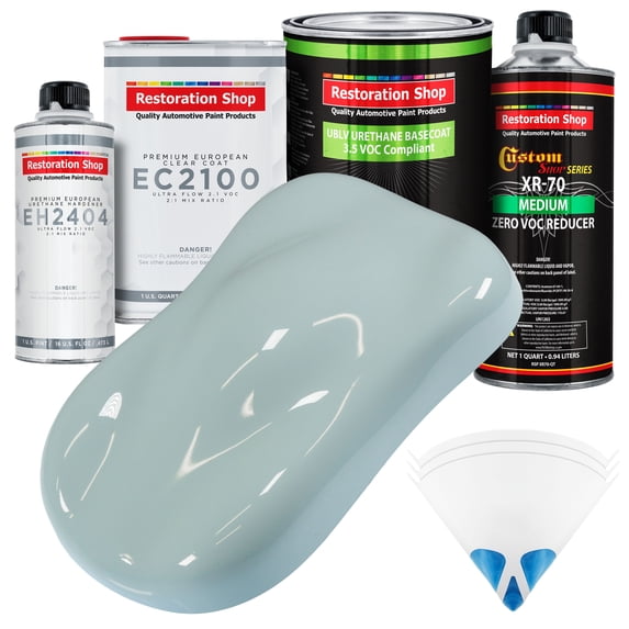 Restoration Shop - Diamond Blue - Low V.O.C. Urethane Basecoat with European Clearcoat Auto Paint - Complete Quart Paint Color Kit - Automotive Coating