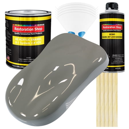 Restoration Shop - Dove Gray Acrylic Enamel Auto Paint, Complete Gallon Paint Kit, Single Stage High Gloss