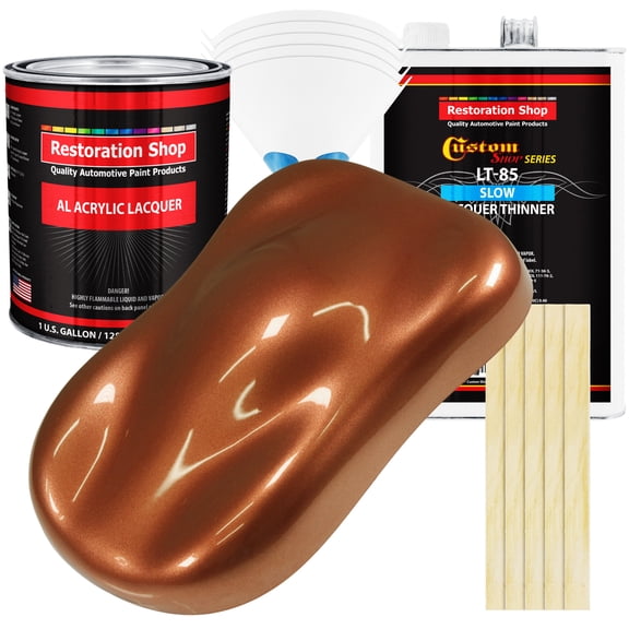 Restoration Shop - Firemist Copper Acrylic Lacquer Auto Paint - Complete Gallon Paint Kit with Slow Thinner