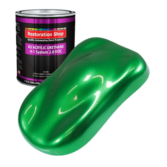 Restoration Shop Firemist Green Acrylic Urethane Auto Paint - Gallon Paint Color Only, Single Stage High Gloss