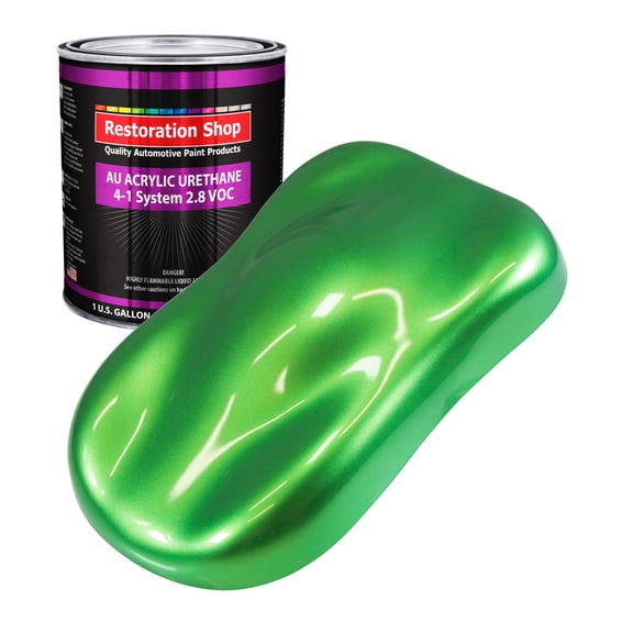 Restoration Shop Firemist Lime Acrylic Urethane Auto Paint - Gallon Paint Color Only, Single Stage High Gloss