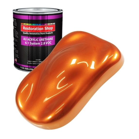 Restoration Shop Firemist Orange Acrylic Urethane Auto Paint - Gallon Paint Color Only, Single Stage High Gloss