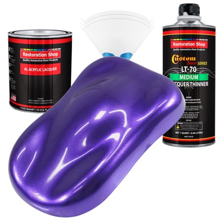 Restoration Shop - Firemist Purple Acrylic Lacquer Auto Paint - Complete Quart Paint Kit with Medium Thinner