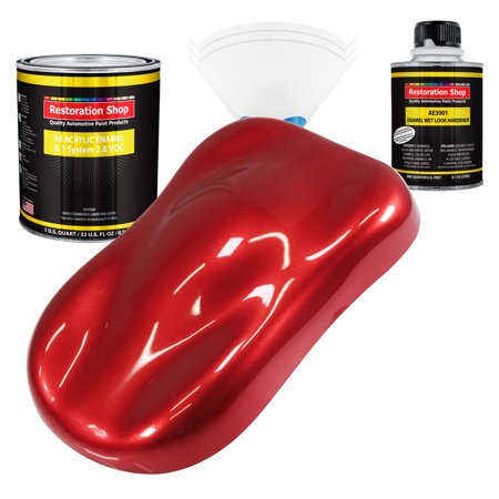 Restoration Shop - Firethorn Red Pearl Acrylic Enamel Auto Paint - Complete Quart Paint Kit - Single Stage High Gloss