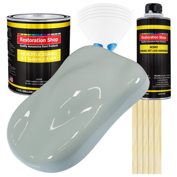 Restoration Shop - Fleet White Acrylic Enamel Auto Paint, Complete Gallon Paint Kit, Single Stage High Gloss