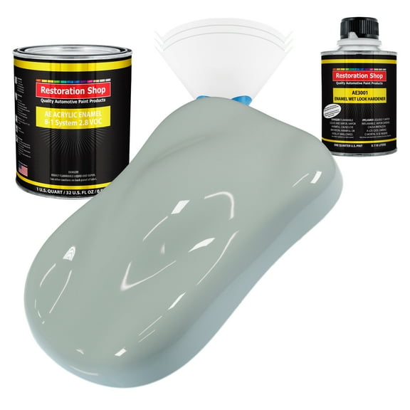 Restoration Shop - Fleet White Acrylic Enamel Auto Paint - Complete Quart Paint Kit - Single Stage High Gloss