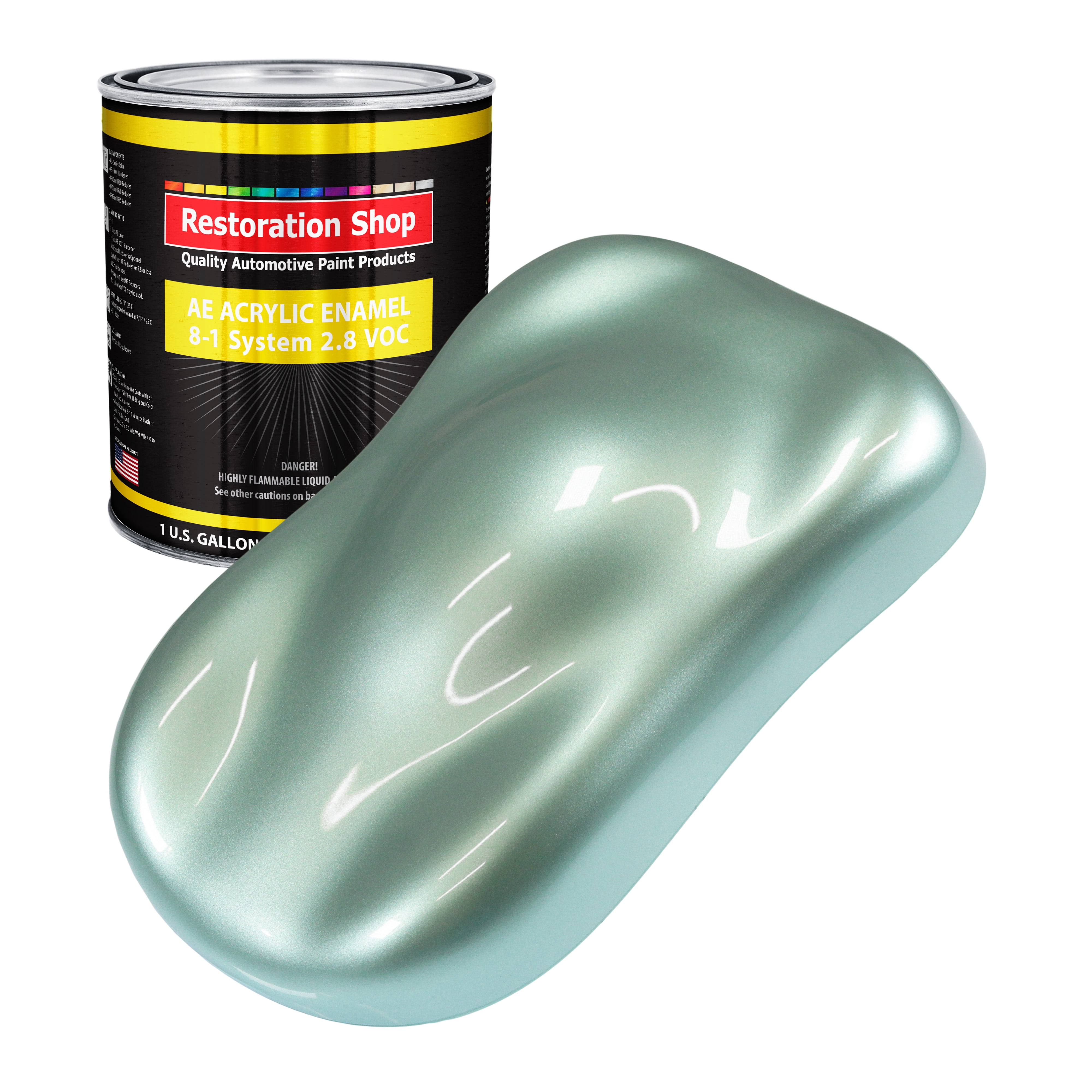 Restoration Shop Frost Green Metallic Acrylic Enamel Auto Paint - Gallon Paint Color Only - Single Stage High Gloss
