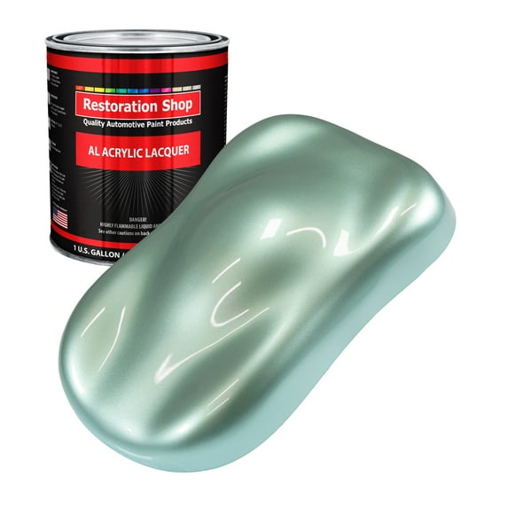 Restoration Shop - Frost Green Metallic Acrylic Lacquer Auto Paint - Gallon Paint Color Only - Professional Gloss