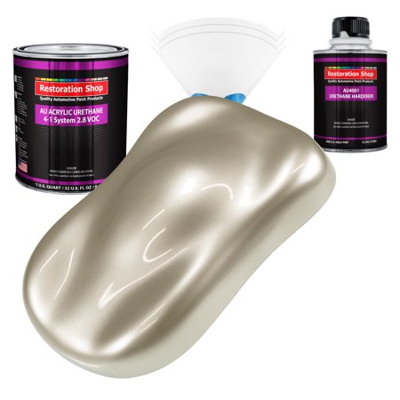 Restoration Shop Gold Mist Metallic Acrylic Urethane Auto Paint Complete Quart Paint Kit, Single Stage High Gloss