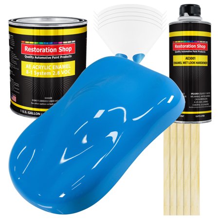 Restoration Shop - Grabber Blue Acrylic Enamel Auto Paint, Complete Gallon Paint Kit, Single Stage High Gloss