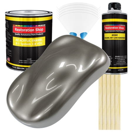 Restoration Shop - Graphite Gray Metallic Acrylic Enamel Auto Paint, Complete Gallon Paint Kit, Single Stage High Gloss