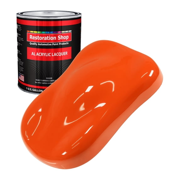 Restoration Shop - Hugger Orange Acrylic Lacquer Auto Paint - Gallon Paint Color Only - Professional Gloss