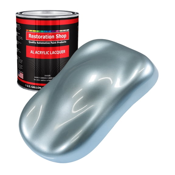 Restoration Shop - Ice Blue Metallic Acrylic Lacquer Auto Paint - Gallon Paint Color Only - Professional Gloss