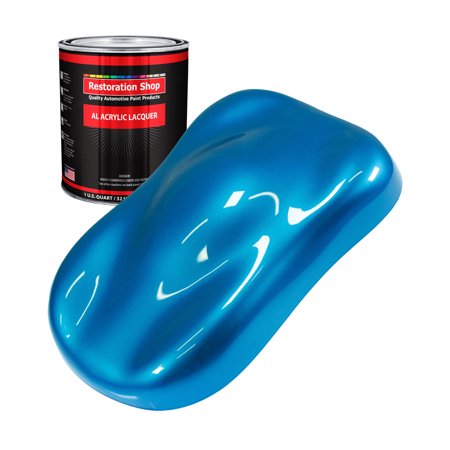 Restoration Shop - Intense Blue Metallic Acrylic Lacquer Auto Paint - Quart Paint Color Only - Professional Gloss