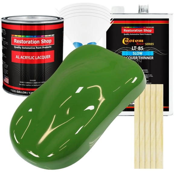 Restoration Shop - John Deere Green Acrylic Lacquer Auto Paint - Complete Gallon Paint Kit with Slow Thinner