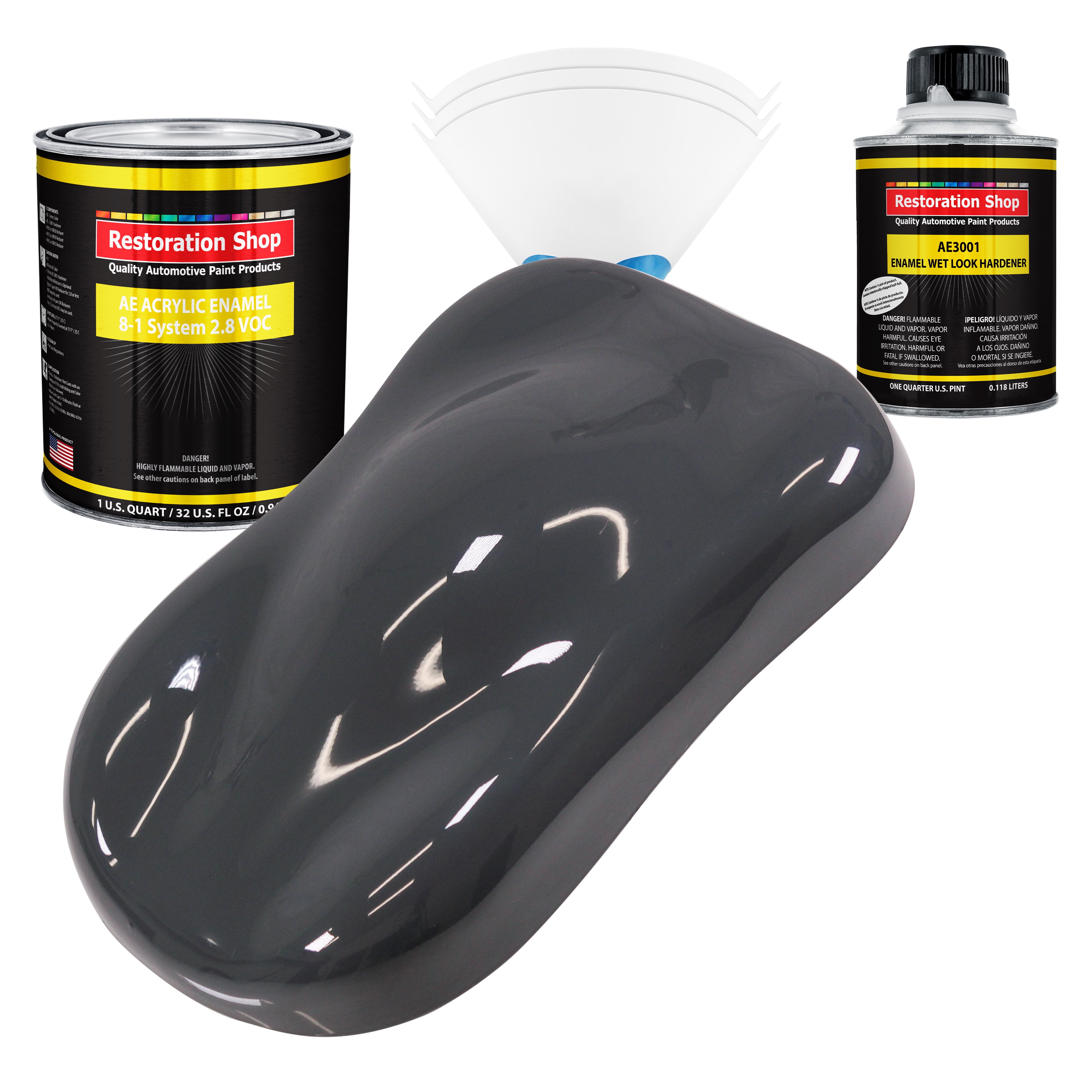 Restoration Shop - Midnight Blue Acrylic Enamel Auto Paint - Complete Quart Paint  Kit - Single Stage High Gloss 