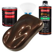 Restoration Shop - Mahogany Brown Metallic Acrylic Lacquer Auto Paint - Complete Quart Paint Kit with Medium Thinner
