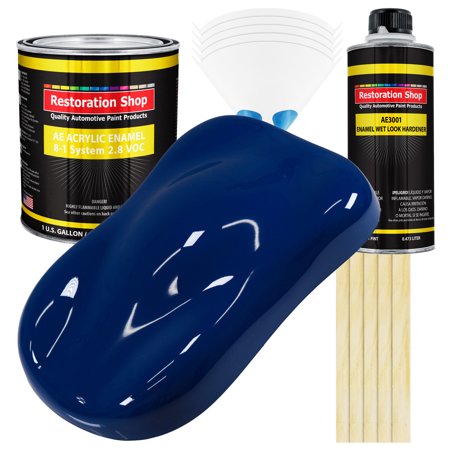 Restoration Shop - Marine Blue Acrylic Enamel Auto Paint, Complete Gallon Paint Kit, Single Stage High Gloss