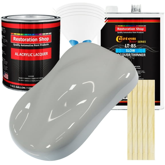 Restoration Shop - Mesa Gray Acrylic Lacquer Auto Paint - Complete Gallon Paint Kit with Slow Thinner