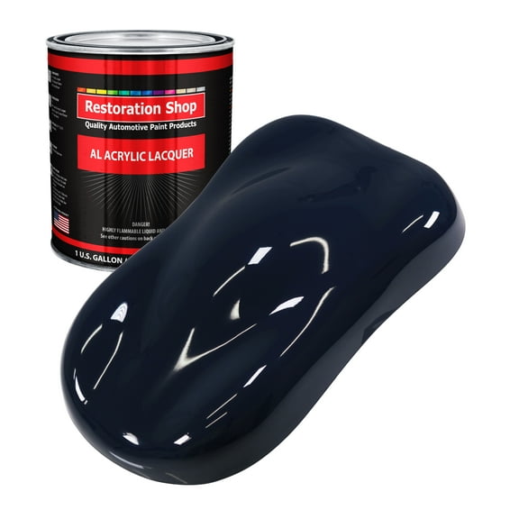 Restoration Shop - Midnight Blue Acrylic Lacquer Auto Paint - Gallon Paint Color Only - Professional Gloss