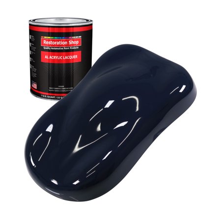 Restoration Shop - Midnight Blue Acrylic Lacquer Auto Paint - Quart Paint Color Only - Professional Gloss