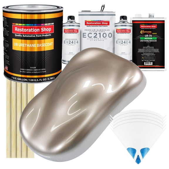 Restoration Shop - Mocha Frost Metallic Urethane Basecoat with European Clearcoat Auto Paint - Complete Gallon Paint Color Kit - Automotive Refinish Coating