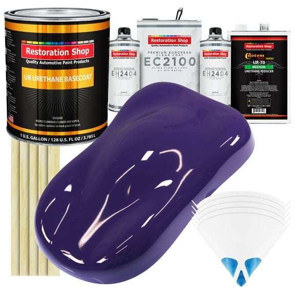 Restoration Shop - Mystical Purple Urethane Basecoat with European Clearcoat Auto Paint - Complete Gallon Paint Color Kit - Automotive Refinish Coating