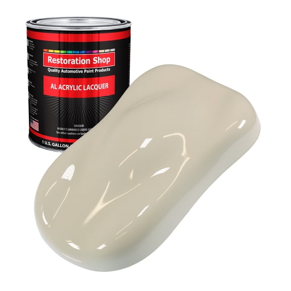 Restoration Shop - Olympic White Acrylic Lacquer Auto Paint - Gallon Paint Color Only - Professional Gloss
