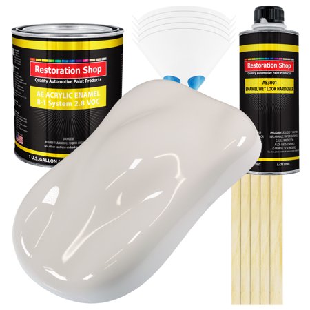 Restoration Shop - Oxford White Acrylic Enamel Auto Paint, Complete Gallon Paint Kit, Single Stage High Gloss