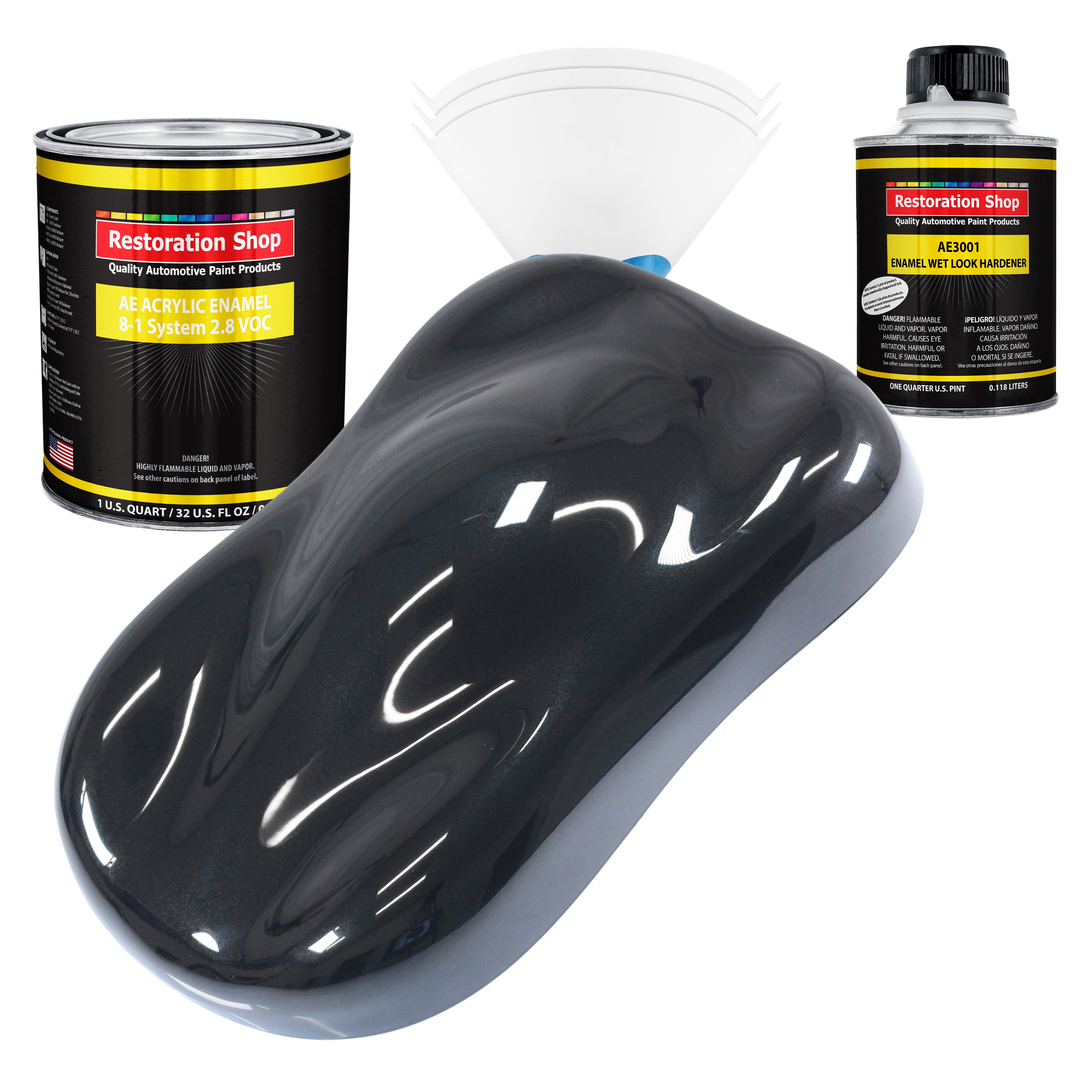 Black Sparkle Metallic 1 Quart Acrylic Enamel Car Auto Body Paint