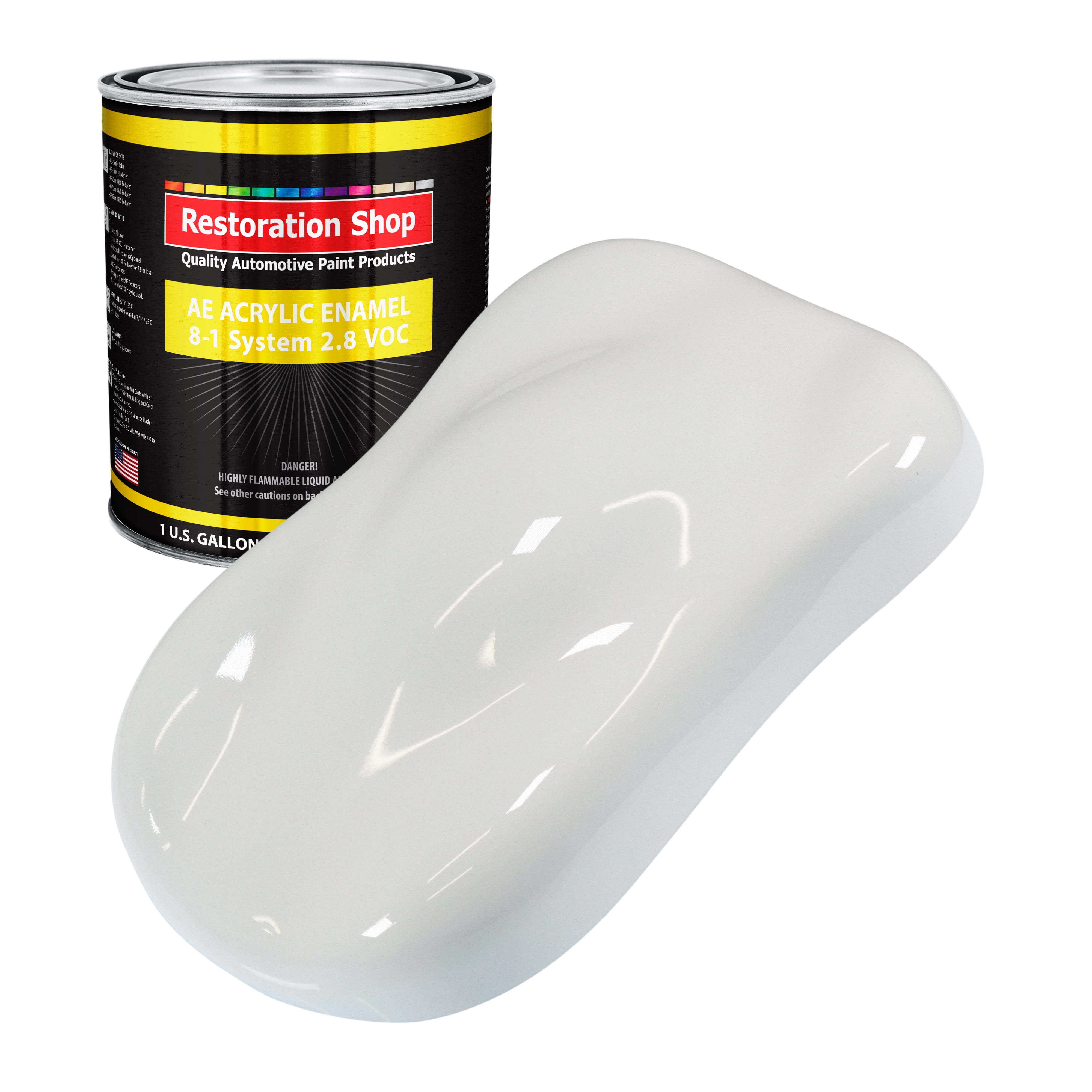 Restoration Shop Pure White Acrylic Enamel Auto Paint - Gallon Paint Color Only - Single Stage High Gloss