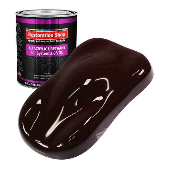 Restoration Shop Royal Maroon Acrylic Urethane Auto Paint - Gallon Paint Color Only, Single Stage High Gloss