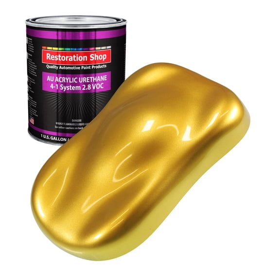 Restoration Shop Saturn Gold Firemist Acrylic Urethane Auto Paint - Gallon Paint Color Only, Single Stage High Gloss