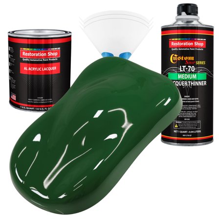 Restoration Shop - Speed Green Acrylic Lacquer Auto Paint - Complete Quart Paint Kit with Medium Thinner