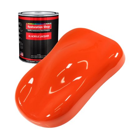 Restoration Shop - Speed Orange Acrylic Lacquer Auto Paint - Quart Paint Color Only - Professional Gloss