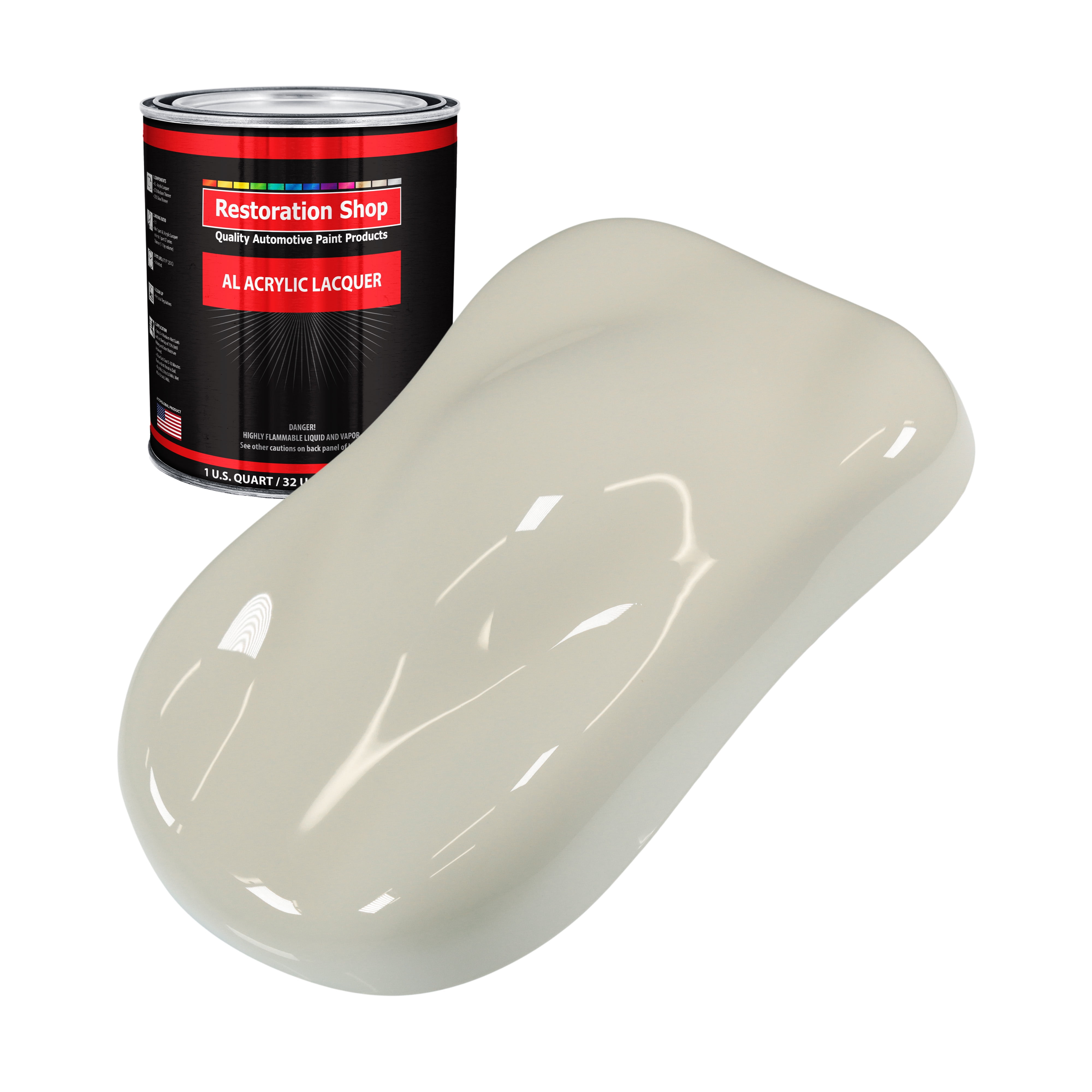 Restoration Shop Spinnaker White Acrylic Lacquer Auto Paint Quart