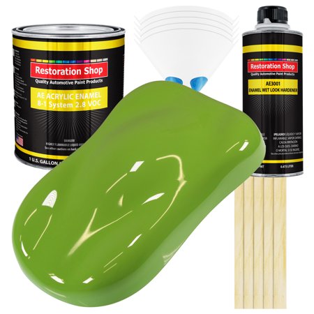Restoration Shop - Sublime Green Acrylic Enamel Auto Paint, Complete Gallon Paint Kit, Single Stage High Gloss