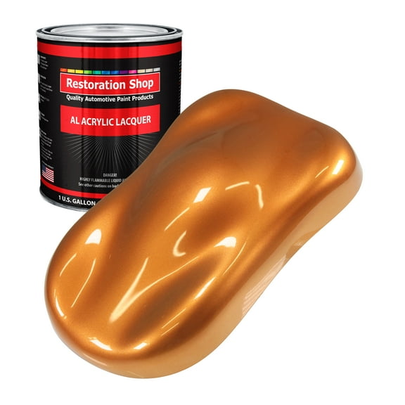 Restoration Shop - Sunburst Orange Metallic Acrylic Lacquer Auto Paint - Gallon Paint Color Only - Professional Gloss