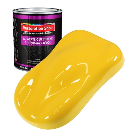 Restoration Shop Sunshine Yellow Acrylic Urethane Auto Paint - Gallon Paint Color Only, Single Stage High Gloss